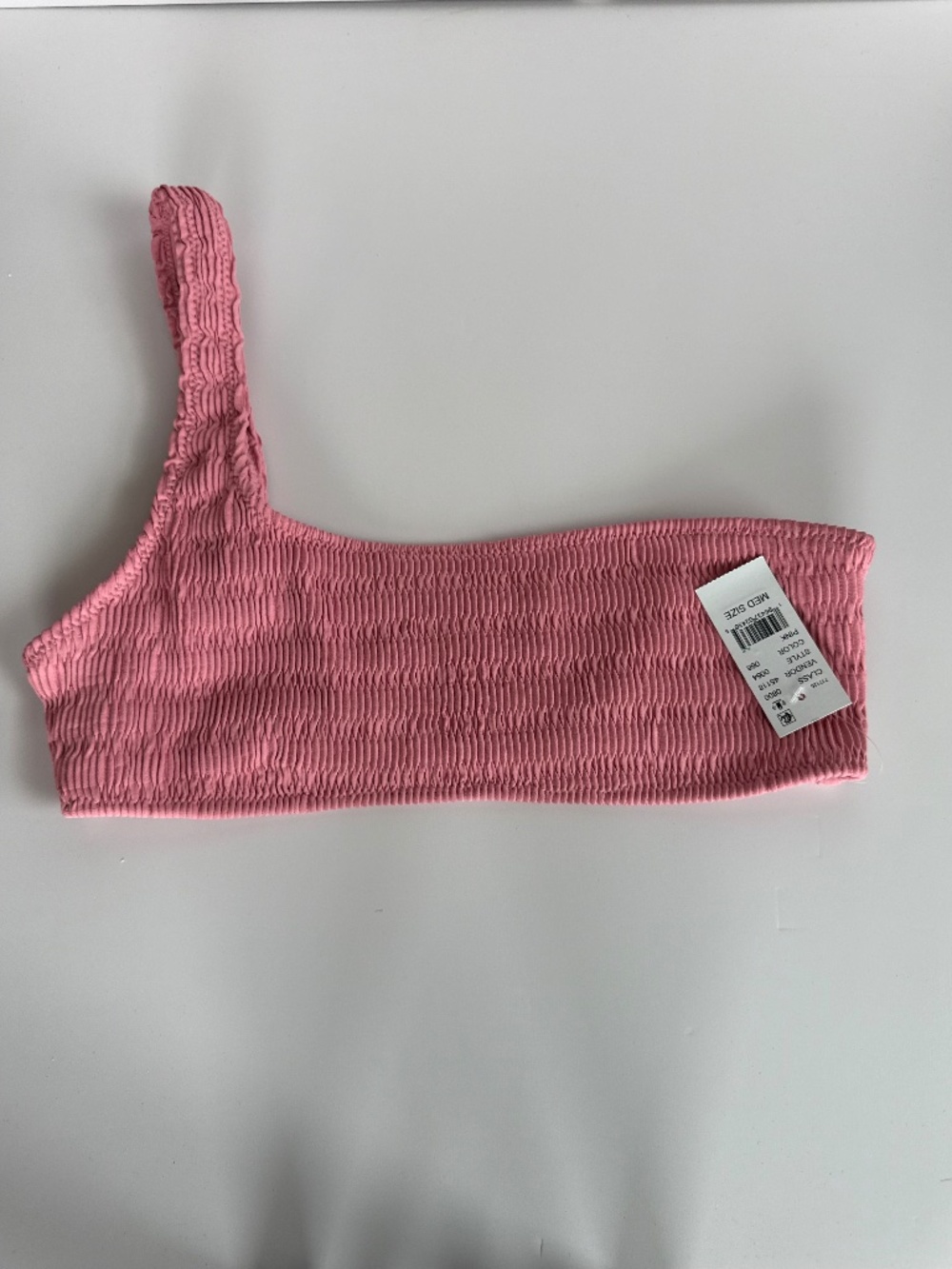 PacSun Mauve One-Shoulder Smocked Bikini Top NWT